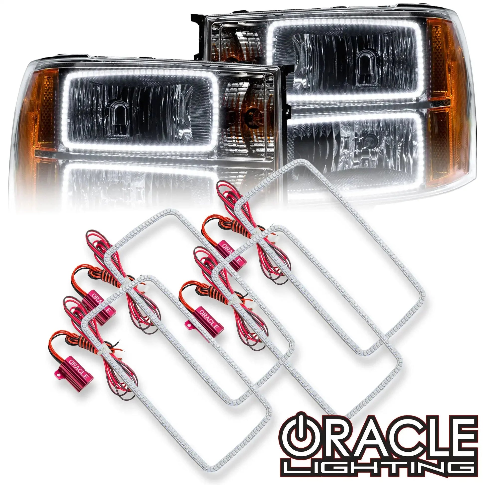 ORACLE Lighting 2007-2013 GMC Sierra LED Headlight Halo Kit (Square Style) by ORACLE Lighting