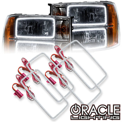 ORACLE Lighting 2007-2013 GMC Sierra LED Headlight Halo Kit (Square Style) by ORACLE Lighting