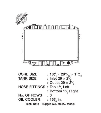 89-92 4.0L Toyota Landcruiser (AT) (3-Row Copper Core) Heavy-Duty Radiator by CSF Cooling - Racing & High Performance Division