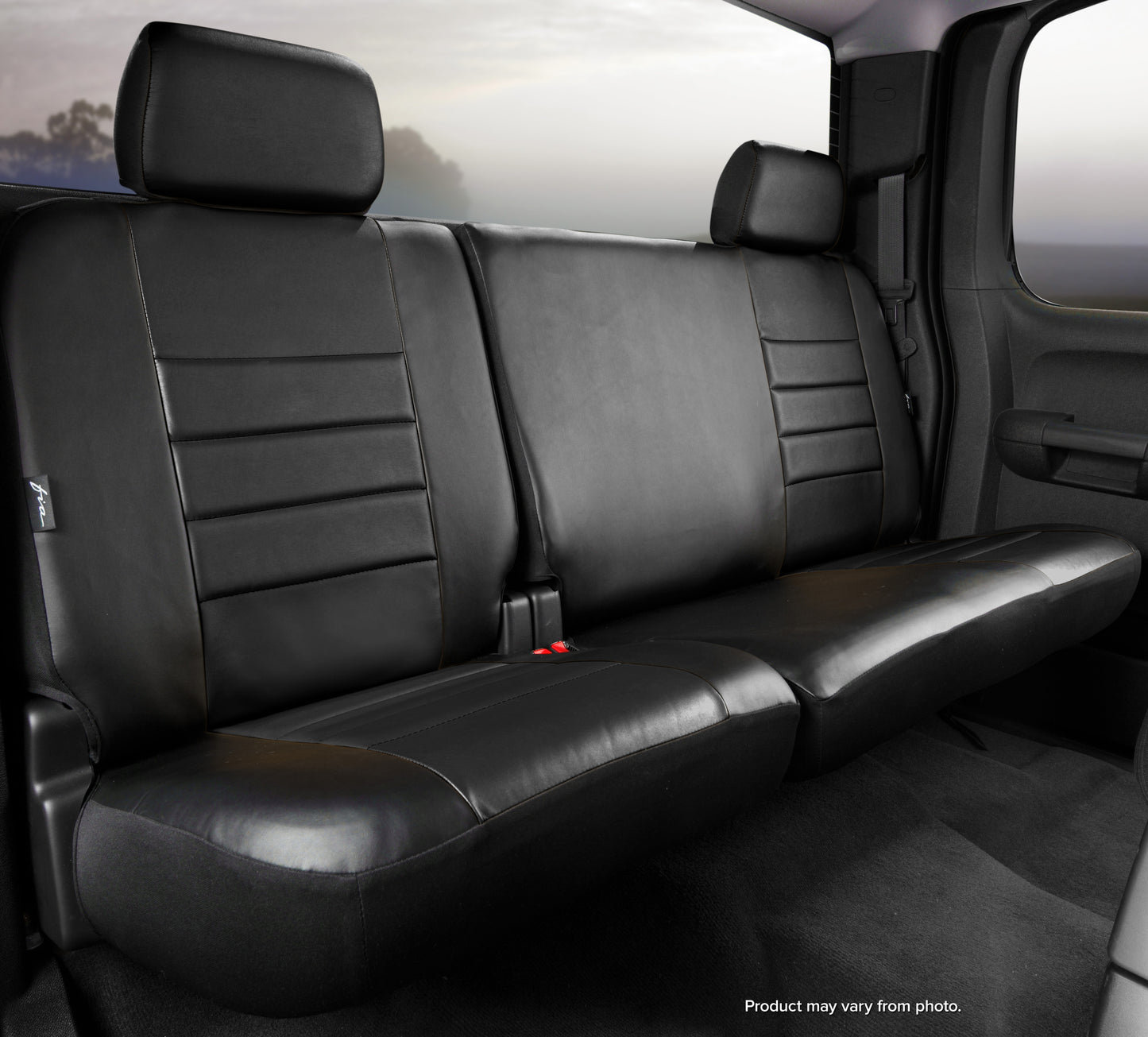 SL60 Series - Leatherlite Simulated Leather Custom Fit Rear Seat Cover- Black by FIA