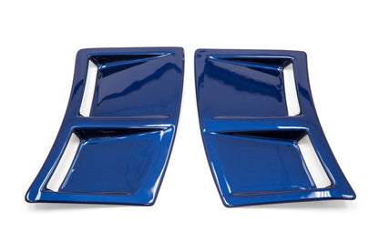 OLM S207 Style Paint Matched Rear Bumper Vent Inserts - Galaxy Blue Pearl - 2015-2021 Subaru WRX / STI by OLM