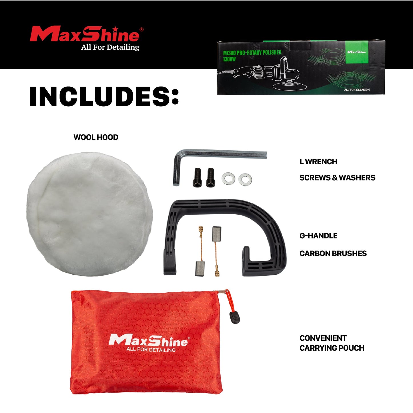 Rotary Polisher | M1300 Pro - 7in Plate, 1300W by MaxshineUSA