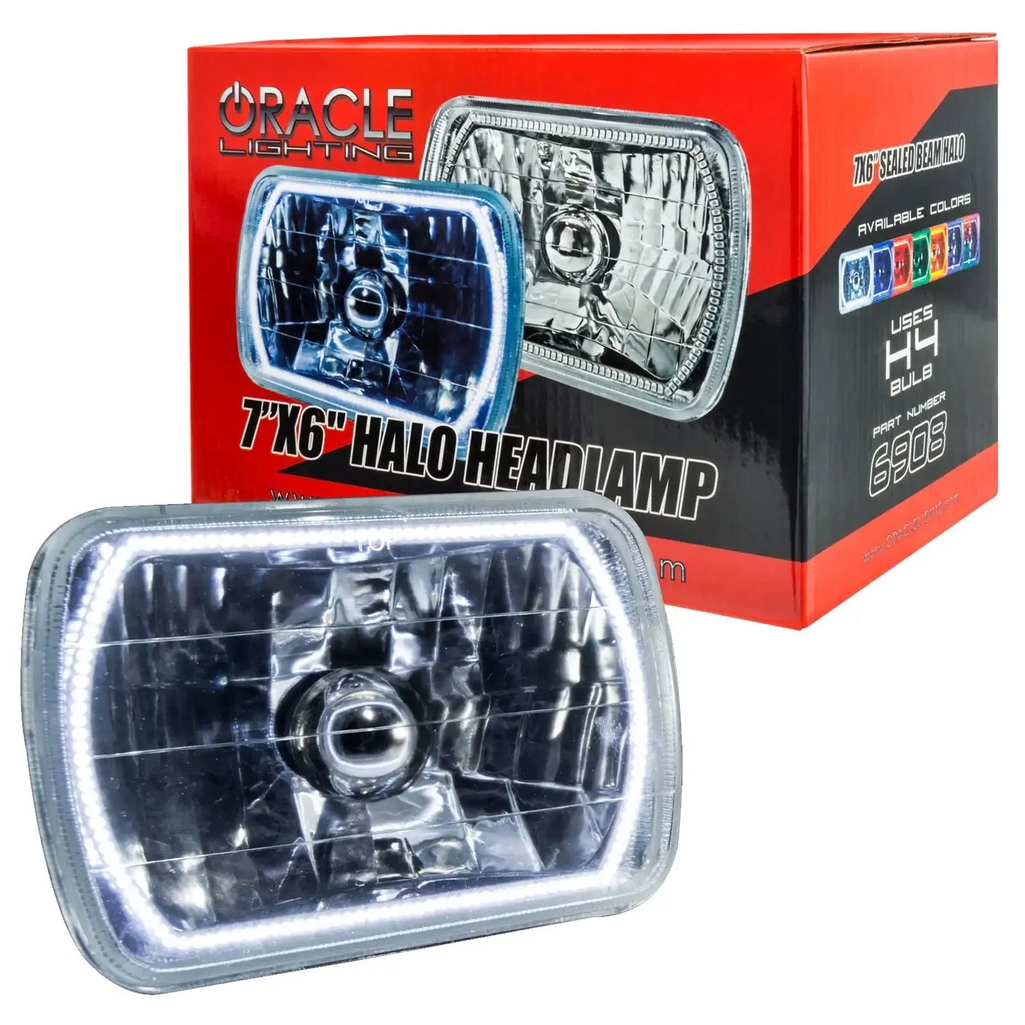 ORACLE Sealed Beam 7x6 H6054 Headlight with Pre-Installed SMD Halo by ORACLE Lighting