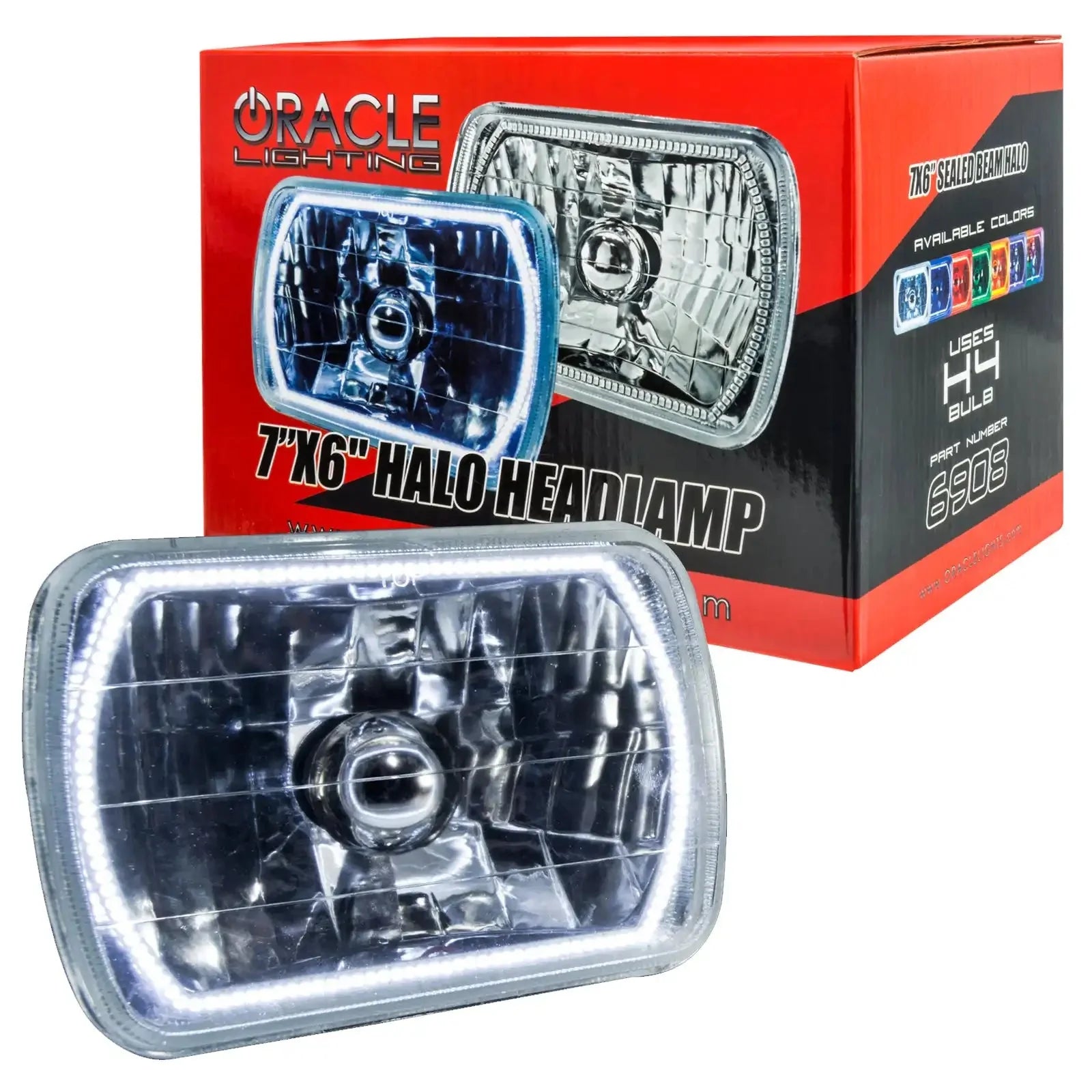 ORACLE Sealed Beam 7x6 H6054 Headlight with Pre-Installed SMD Halo by ORACLE Lighting