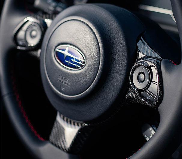 OLM LE Dry Carbon Fiber Steering Wheel Covers - 2017-2024 Subaru BRZ / Toyota GR86 by OLM