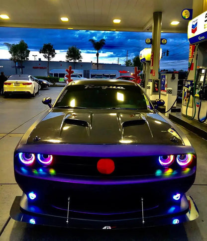 ORACLE Lighting 2008-2014 Dodge Challenger Dynamic ColorSHIFT Headlight Halo Kit - Standard Mount by ORACLE Lighting