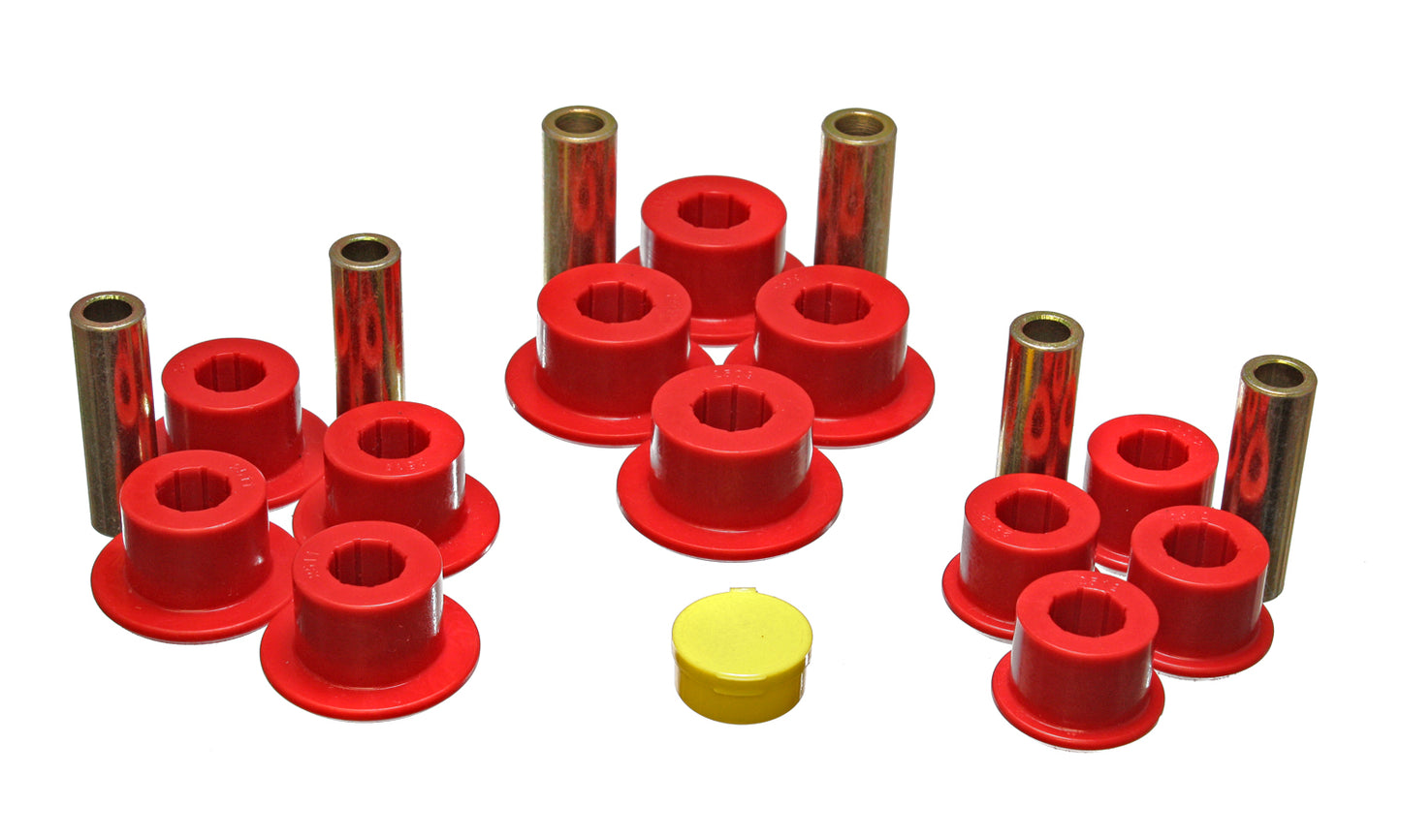 Leaf Spring Bushing Set; Red; Rear; Performance Polyurethane; by Energy Suspension