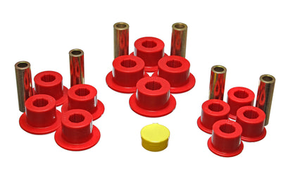 Leaf Spring Bushing Set; Red; Rear; Performance Polyurethane; by Energy Suspension
