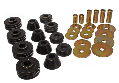 Body Cab Mount Set; Black; Performance Polyurethane; by Energy Suspension