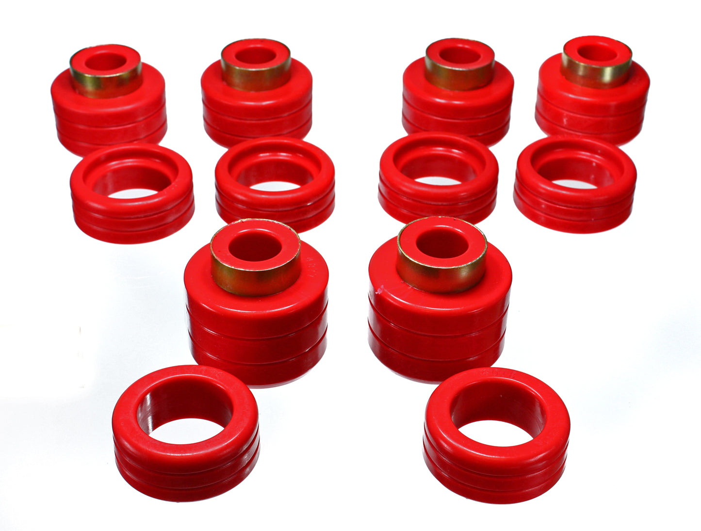 Body Cab Mount Set; Red; Performance Polyurethane; by Energy Suspension