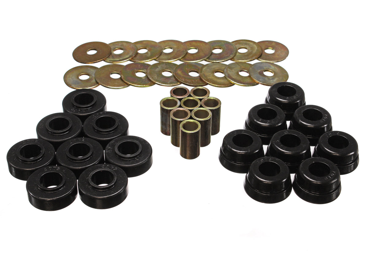 Body Mount Set; Black; Performance Polyurethane; by Energy Suspension
