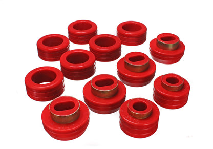Body Cab Mount Set; Red; Performance Polyurethane; by Energy Suspension