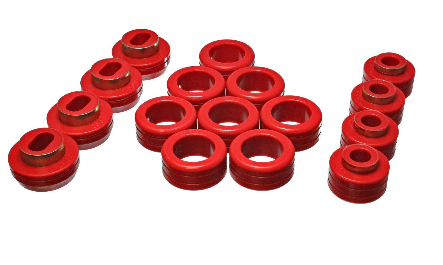 Body Cab Mount Set; Red; Performance Polyurethane; by Energy Suspension