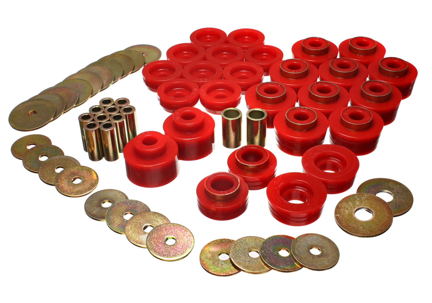 Body Mount Set; Red; Performance Polyurethane; by Energy Suspension