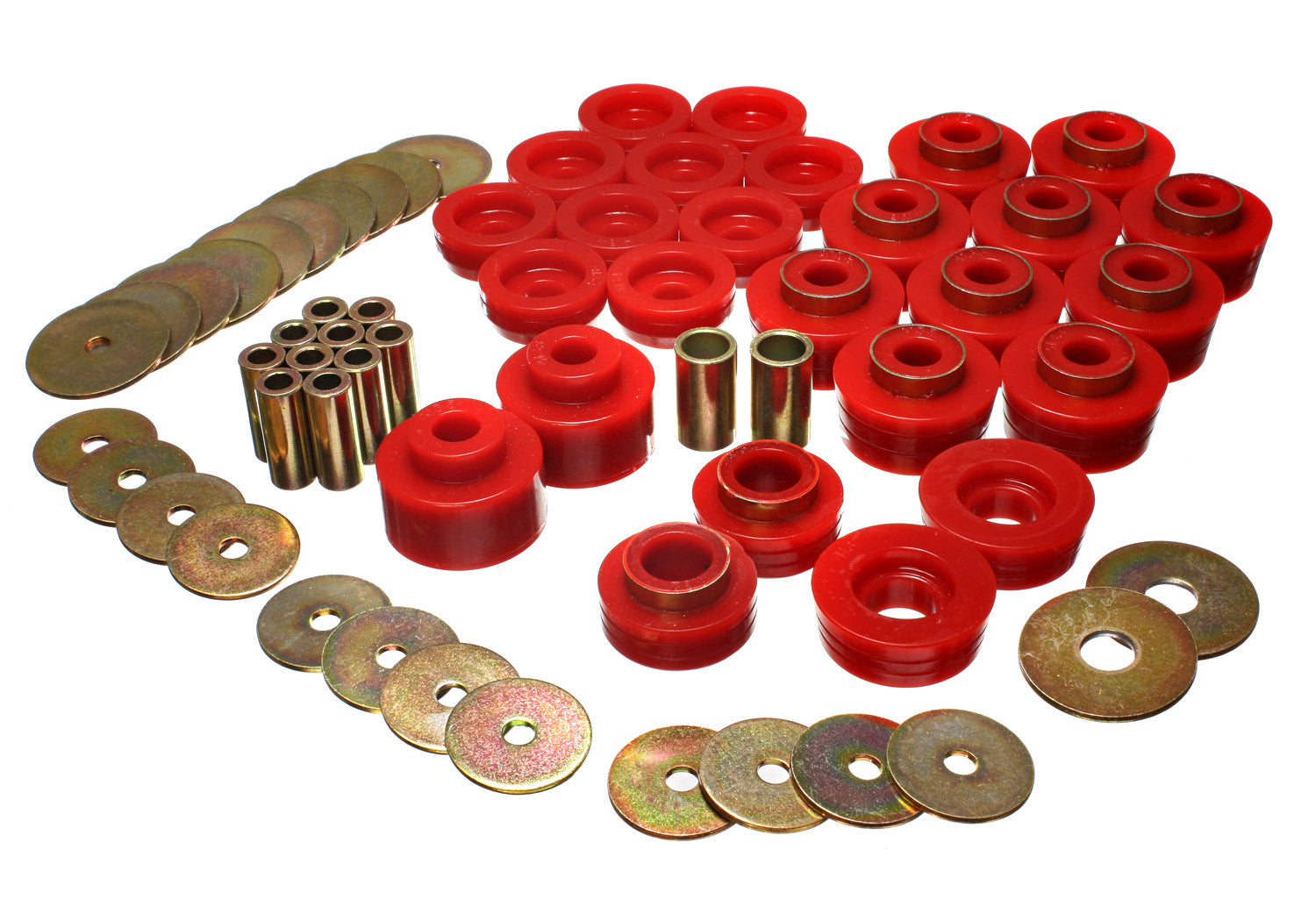 Body Mount Set; Red; Performance Polyurethane; by Energy Suspension