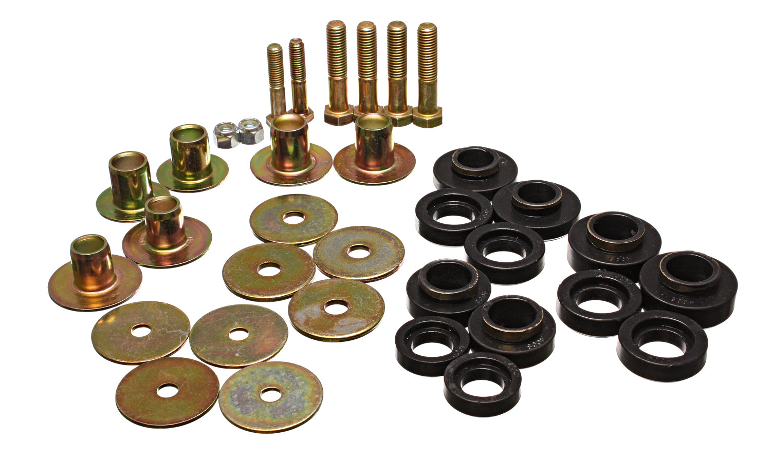 Body Mount Set; Black; Performance Polyurethane; Complete Body/Subframe Mount; by Energy Suspension