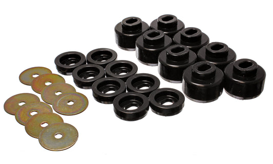 Body Cab Mount Set; Black; Performance Polyurethane; by Energy Suspension