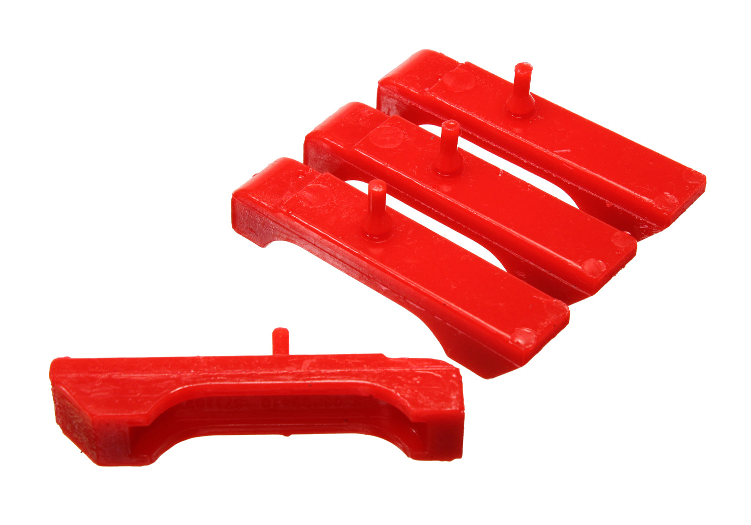 Radiator Isolator Pad Set; Red; Small Block 3 Row; by Energy Suspension