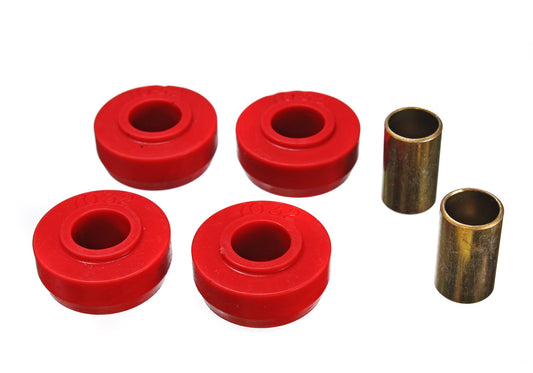 Strut Rod Bushing Set; Red; Front; Performance Polyurethane; by Energy Suspension