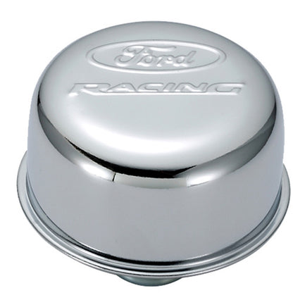Ford Racing Logo Air Breather Cap: Push-In Type Chrome by Ford Performance Parts