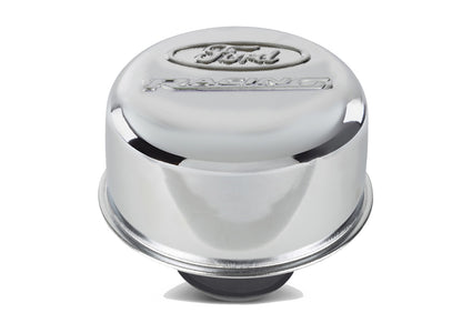 Ford Racing Logo Air Breather Cap: Push-In Type Chrome by Ford Performance Parts