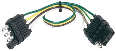 Fits 4 Wire Flat Plug 12 Inch Length Single by Husky Towing