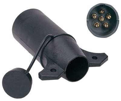 7 RV Blade To 6 Pole Round W/O LED Battery Monitor Univ Center Pin & Dust Cover by Husky Towing
