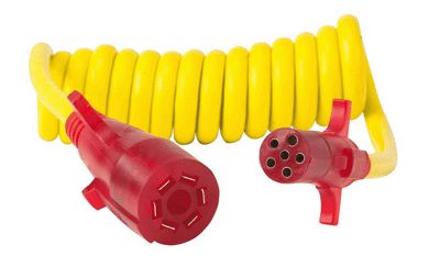 7 RV Blade To 6 Pole Round 8 Foot Stretch Flex-Coil (TM) Without Trailer Socket by Husky Towing