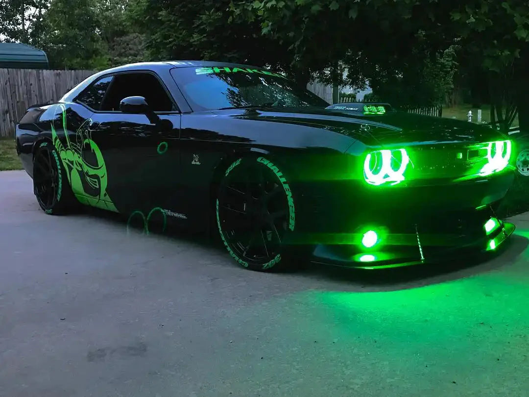 ORACLE Lighting 2015-2023 Dodge Challenger LED Surface Mount Headlight Halo Kit by ORACLE Lighting