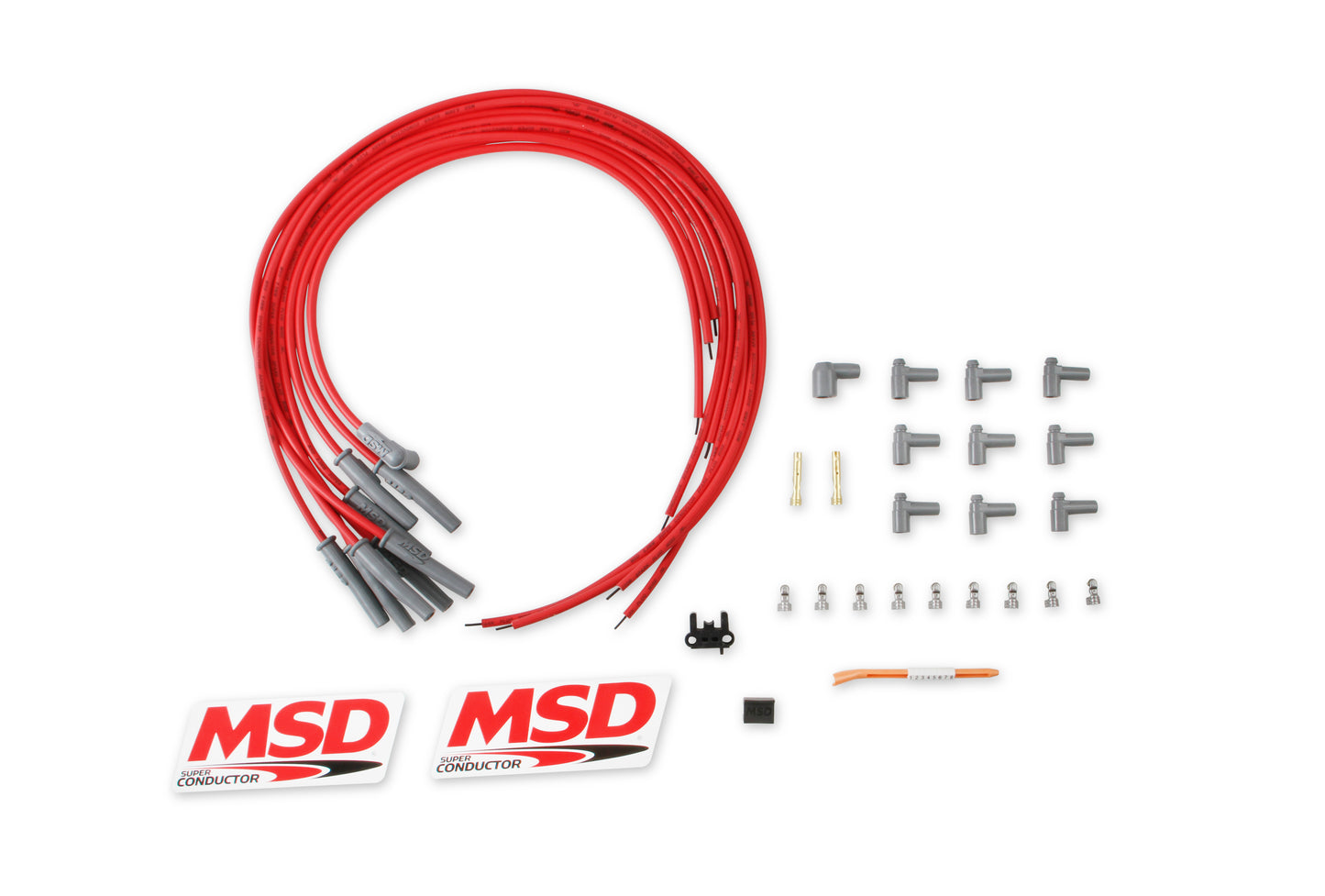 Super Conductor Spark Plug Wire Set, Multi-Angle Plug, HEI Cap by MSD