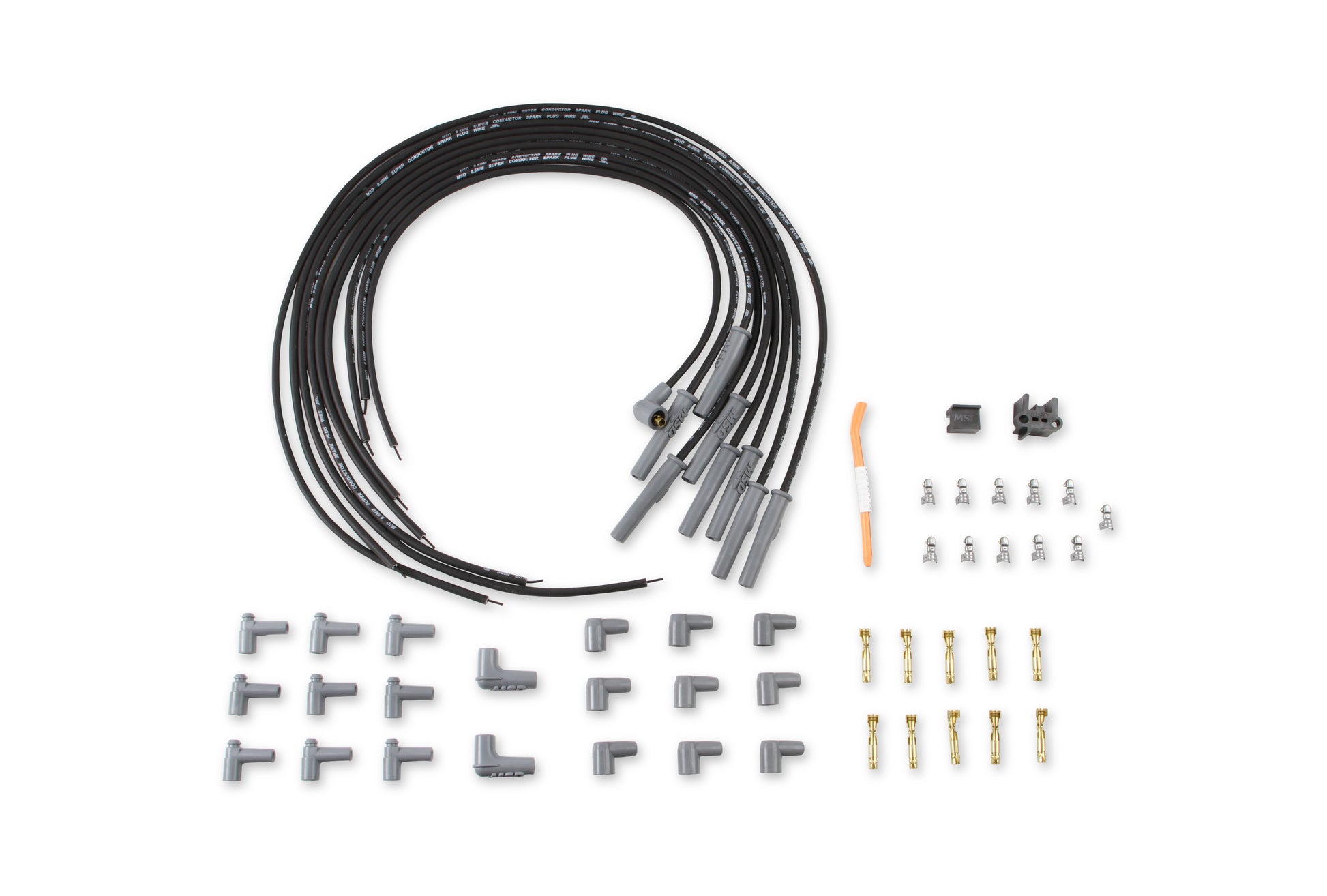 Black, 8.5mm Super Conductor 8-Cylinder Multi-Angle, Universal by MSD
