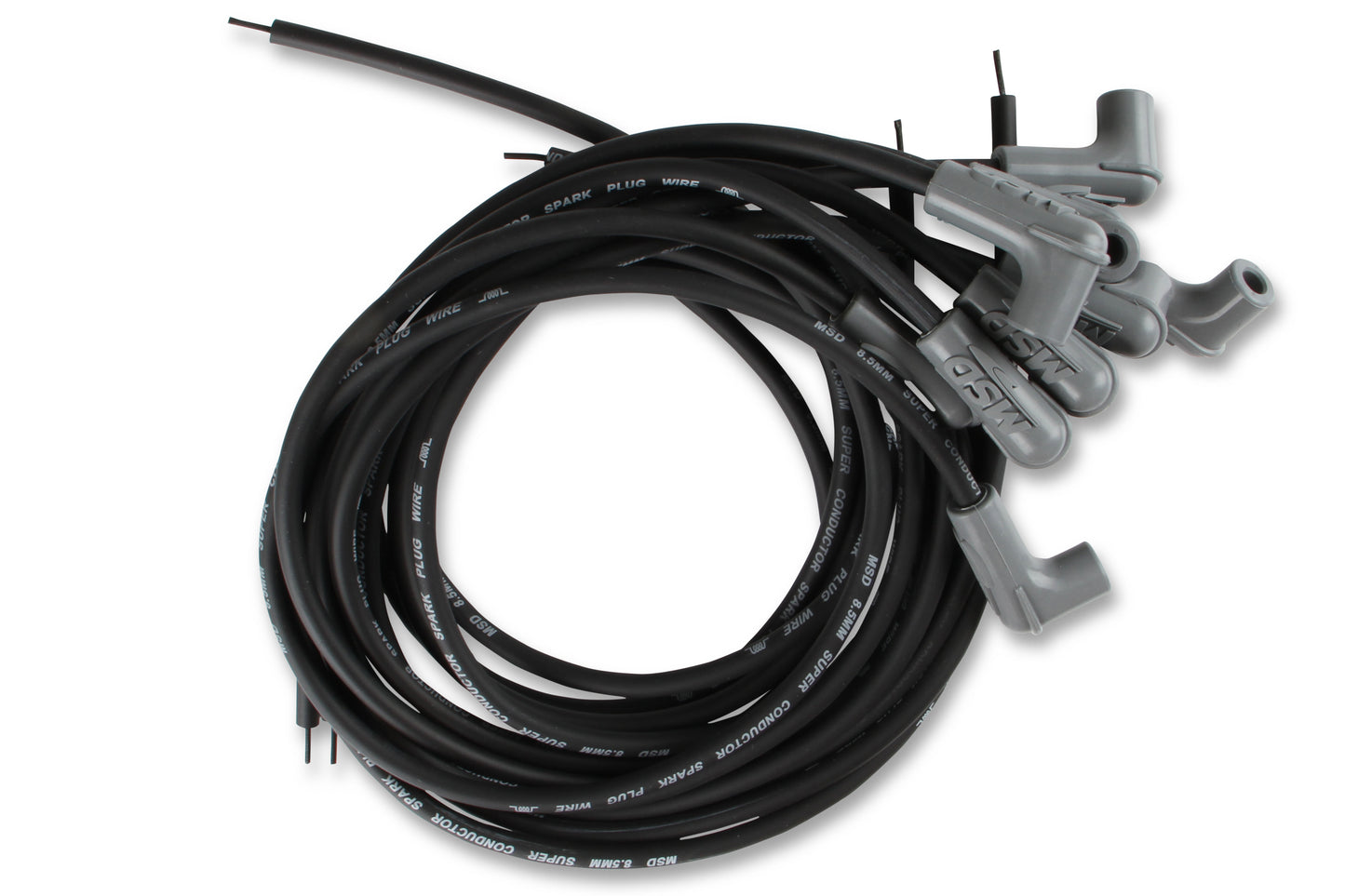 Black Super Conductor Universal 8 Cyl, 90° Plug/90° Plug by MSD