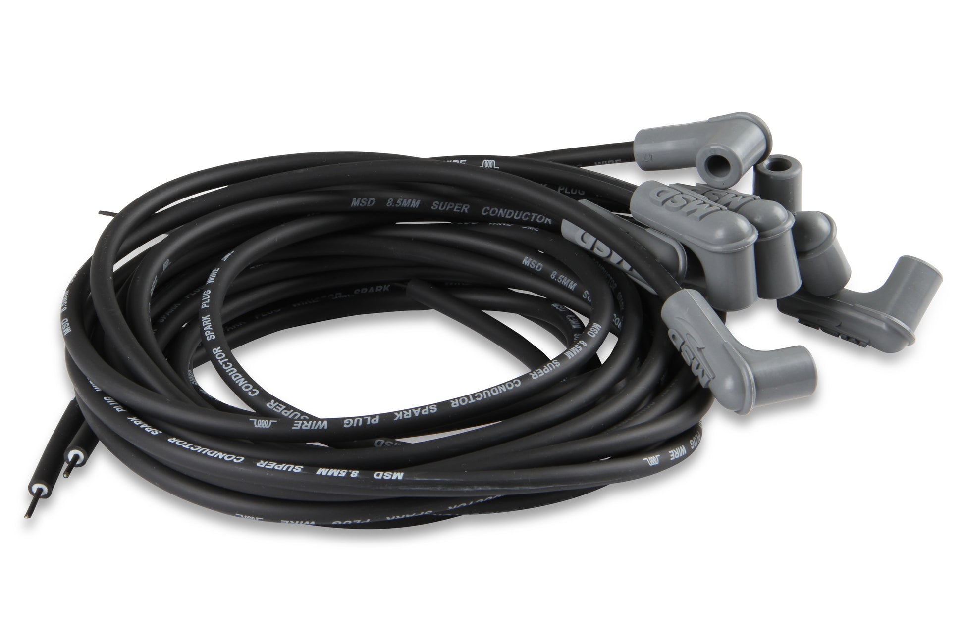 Black Super Conductor Universal 8 Cyl, 90° Plug/90° Plug by MSD