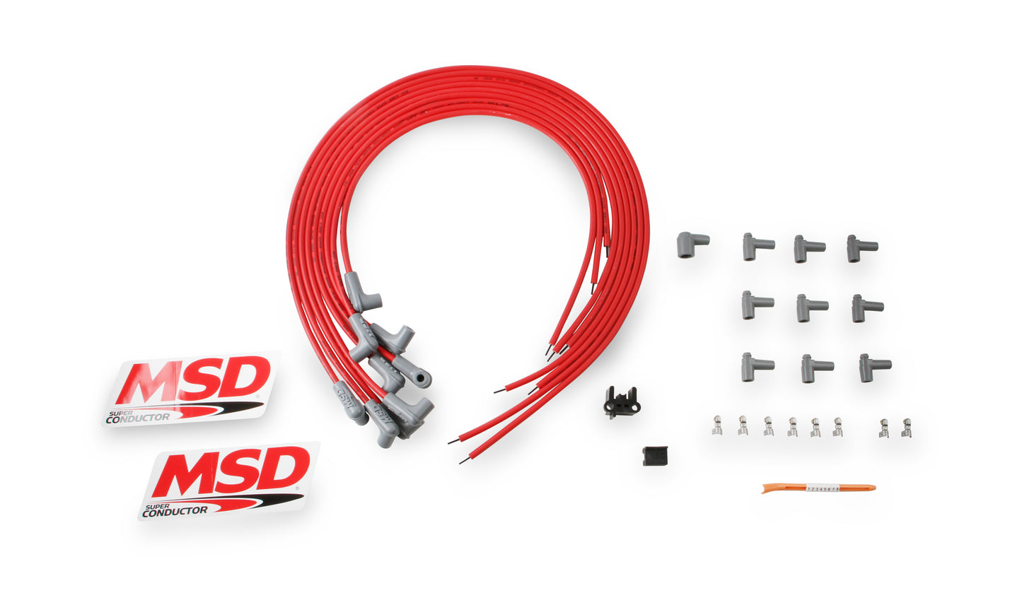 Super Conductor 8.5mm Spark Plug Wire Set, 8 Cylinder 90° Plug/90° Cap by MSD