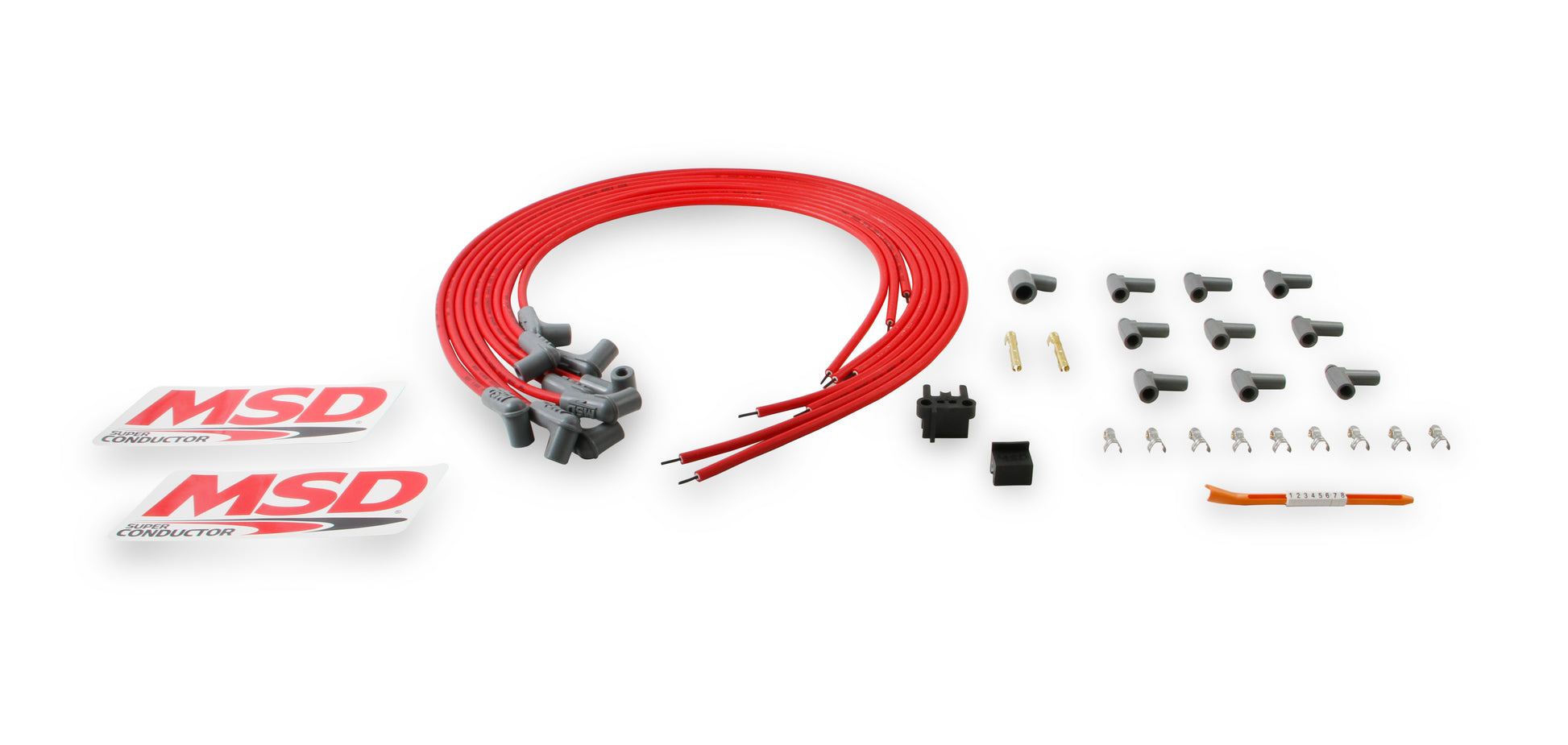 Super Conductor 8.5mm Spark Plug Wire Set, 8 Cylinder 90° Plug/90° Cap by MSD