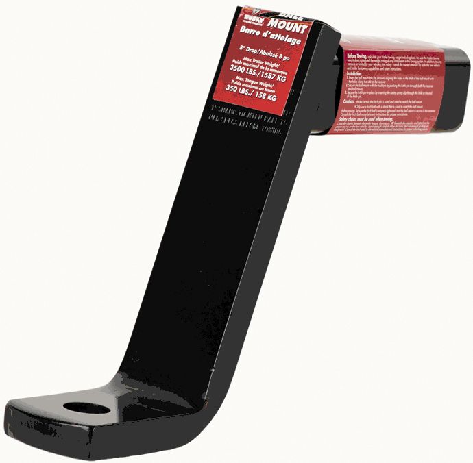 Fits 2" Recvr 3500 LB Gross Wt 8" Drop/No Rise 9" Shank Lgth W/O Ball Steel by Husky Towing