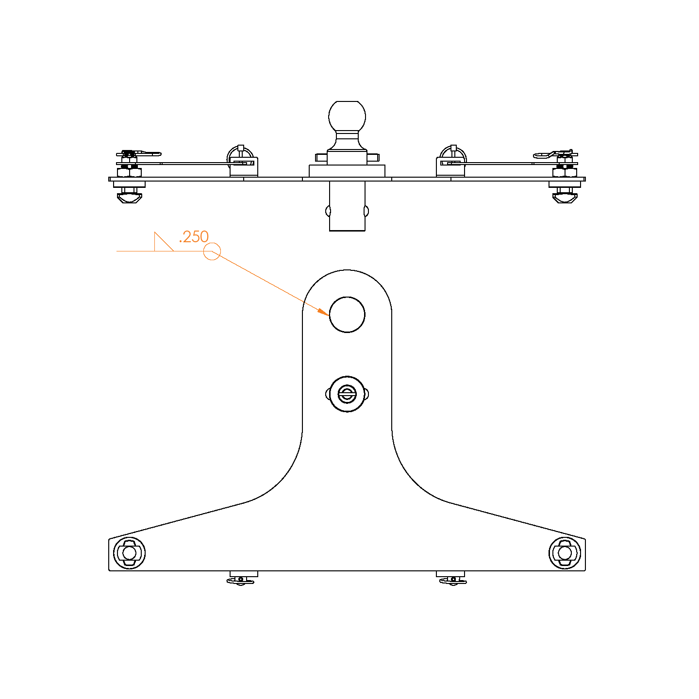 GoosePuck 5" offset puck mount for GM Long Bed 25K Towing W/ EXT ball assembly by GEN-Y Hitch