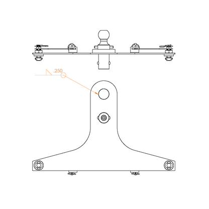 GoosePuck 5" offset puck mount for GM Long Bed 25K Towing W/ EXT ball assembly by GEN-Y Hitch