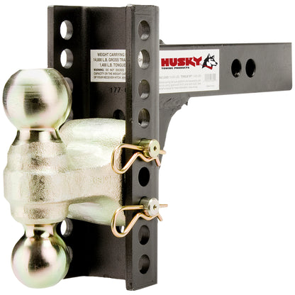 For 2" Recvr 14K Gross Wt Adjust Drop Or Rise Dual Hitch Ball by Husky Towing