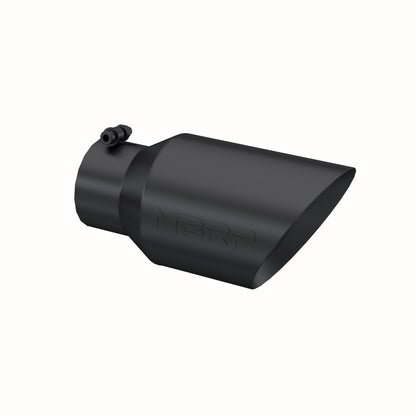 Tip. 6in. O.D. Dual Wall Angled 4in. inlet 12in. length-Black Coated. by MBRP Exhaust