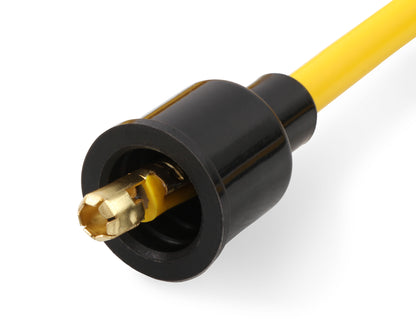 Spark Plug Wire Set - 8mm - Yellow with Orange 90 Deg Boots by ACCEL