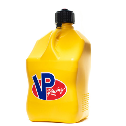 Yellow VPSQ 5.5 Gallon Motorsport Container W/ Deluxe Hose by VP Racing Fuels