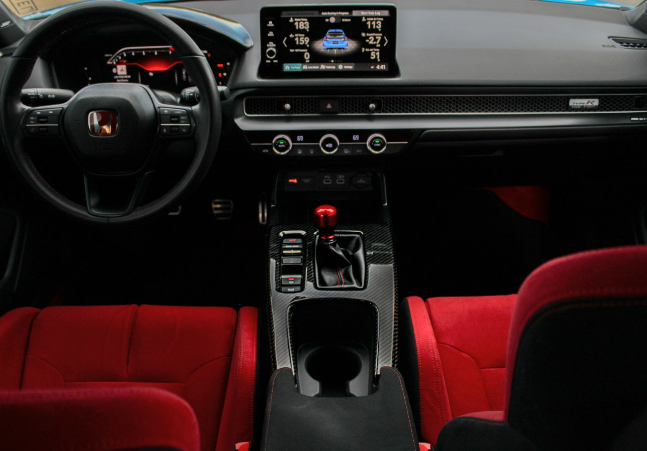 OLM LE Carbon Fiber Shift Panel Cover - 2023+ Honda Civic FL5 Type R by OLM