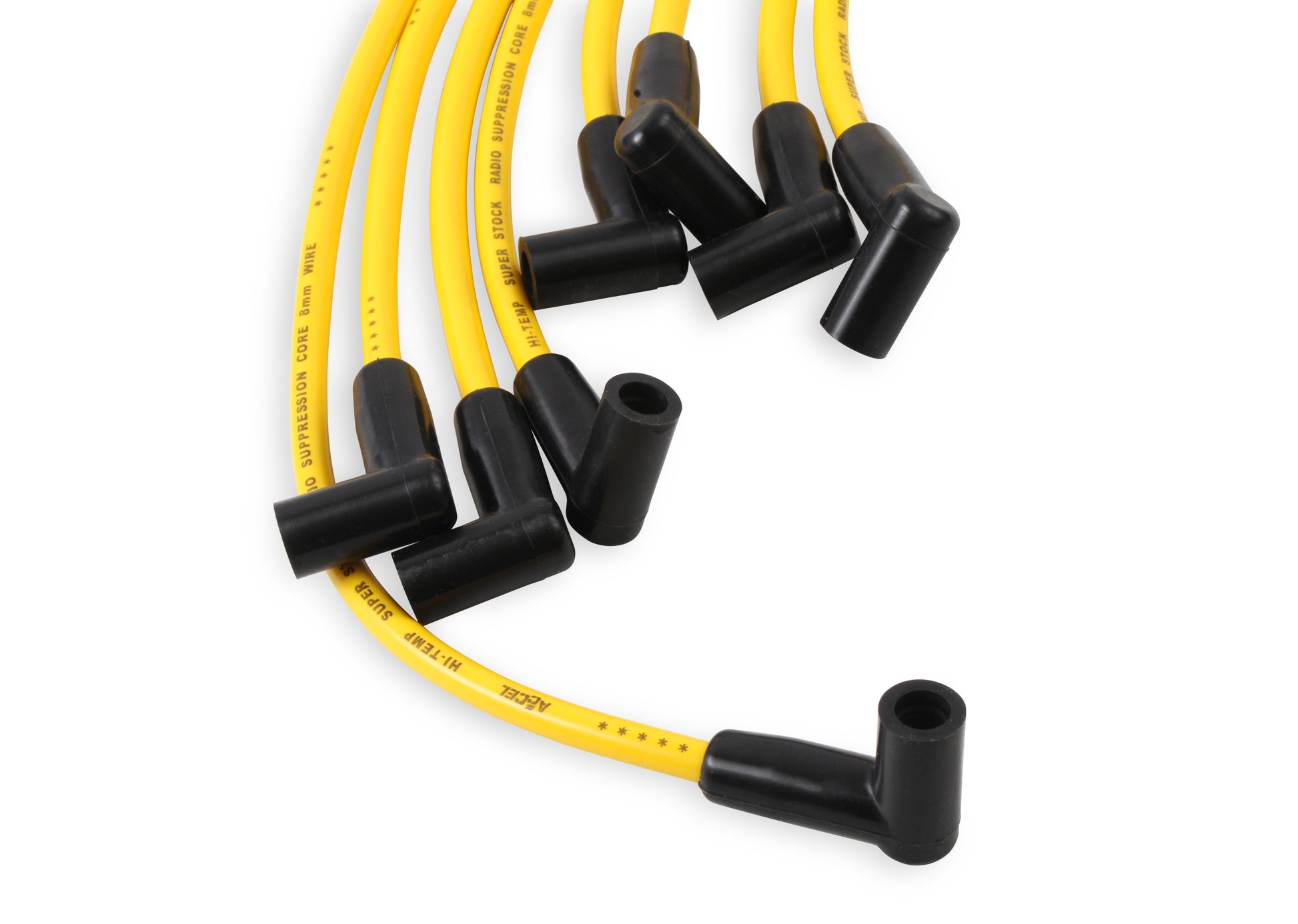 Spark Plug Wire Set - 8mm - Yellow with HEI Stock Style Boots by ACCEL
