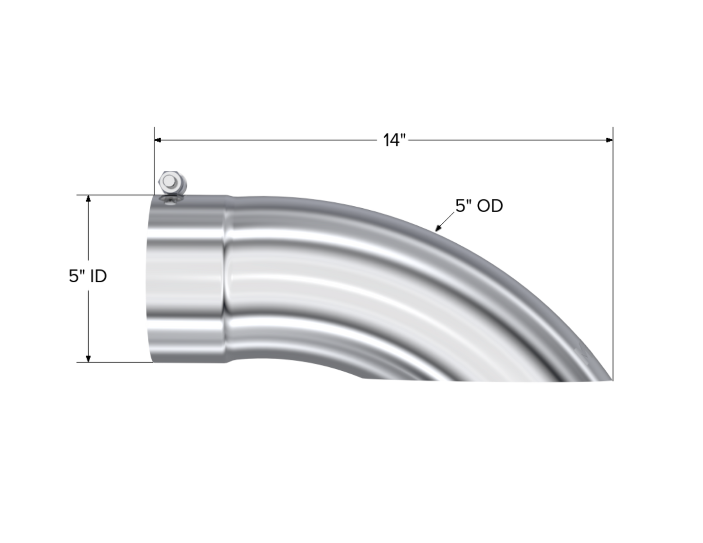 Tip. 5in. O.D. Turn Down 5in. inlet 14in. length. T304 Stainless Steel. by MBRP Exhaust
