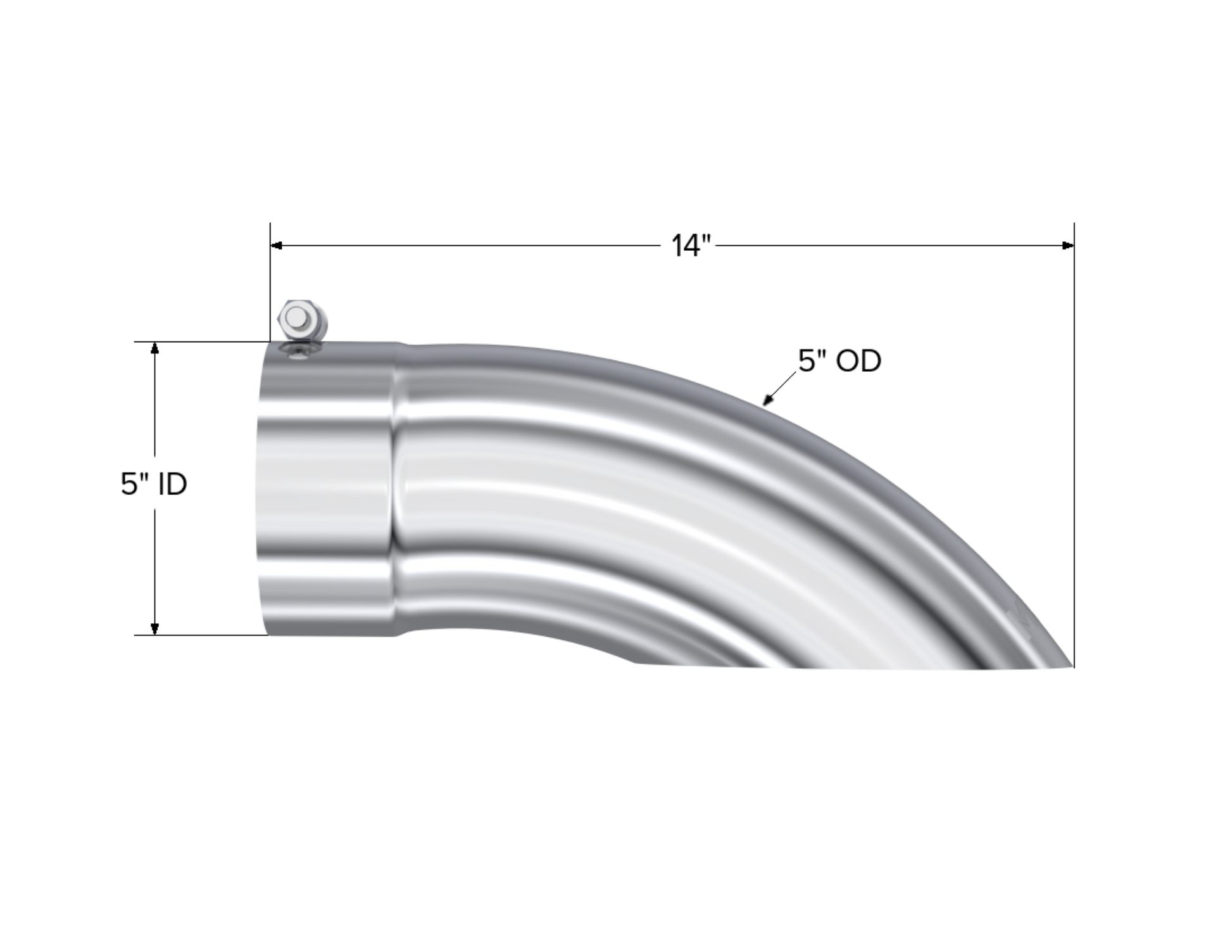 Tip. 5in. O.D. Turn Down 5in. inlet 14in. length. T304 Stainless Steel. by MBRP Exhaust