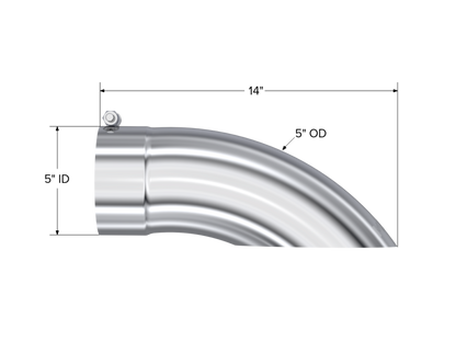Tip. 5in. O.D. Turn Down 5in. inlet 14in. length. T304 Stainless Steel. by MBRP Exhaust