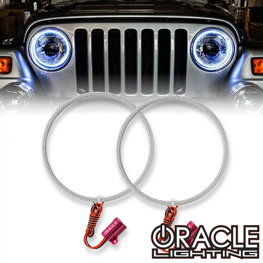 1997-2006 Jeep Wrangler TJ ORACLE LED Headlight Halo Kit- Waterproof Surface Mount by ORACLE Lighting