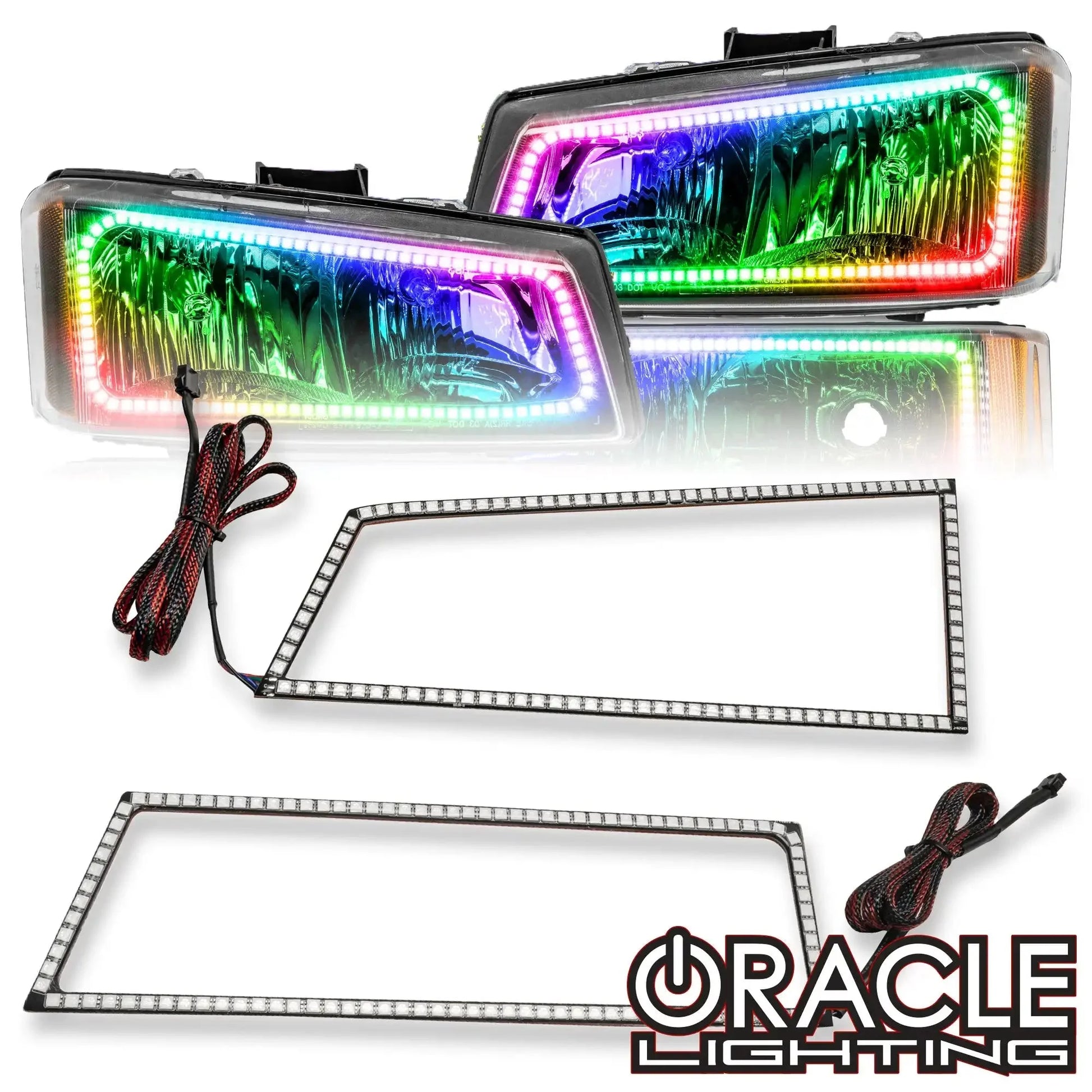 ORACLE Lighting 2003-2006 Chevy Silverado ColorSHIFT Dual Halo Headlight Kit by ORACLE Lighting