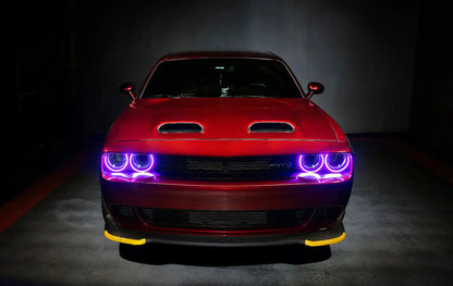 ORACLE Lighting 2015-2023 Dodge Challenger LED Surface Mount Headlight Halo Kit by ORACLE Lighting